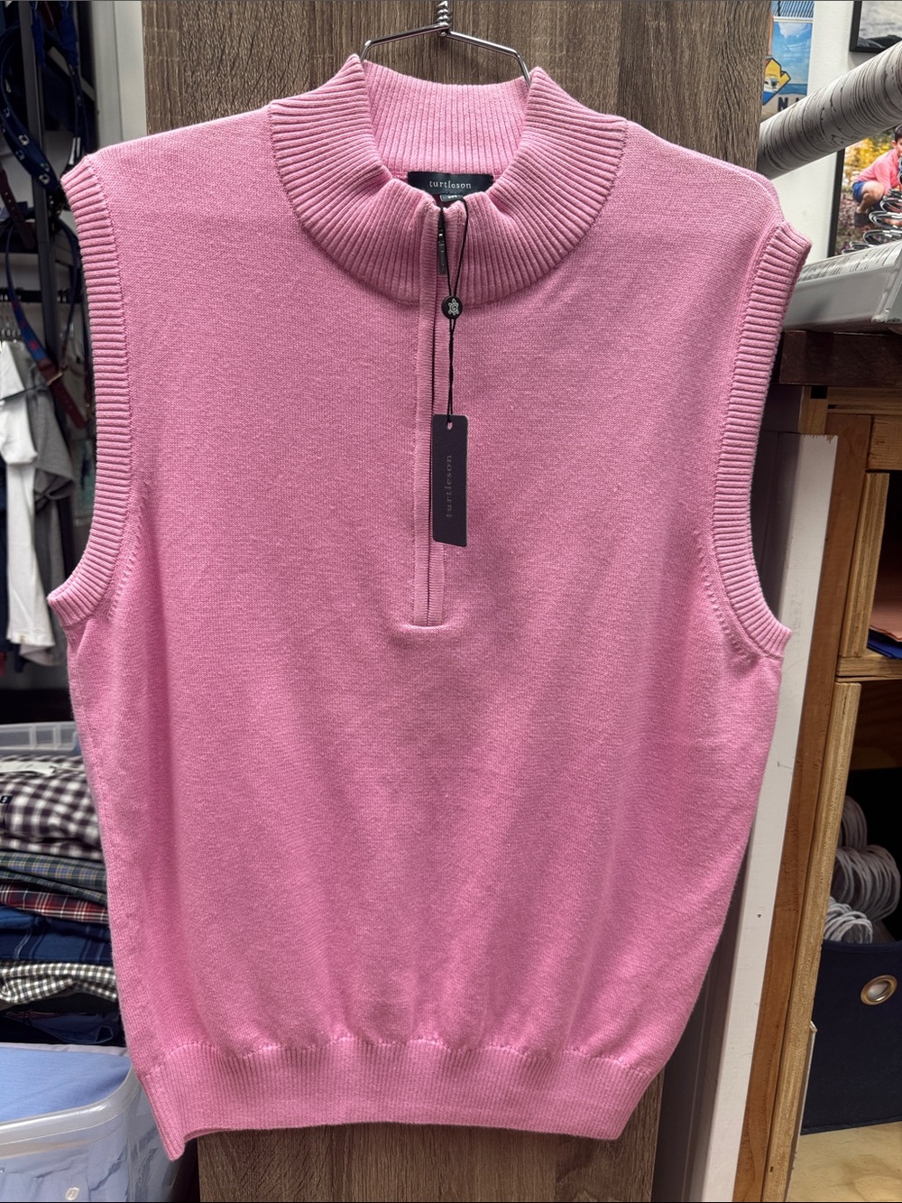 Orchid Pink Quarter-Zip Sweater Vest